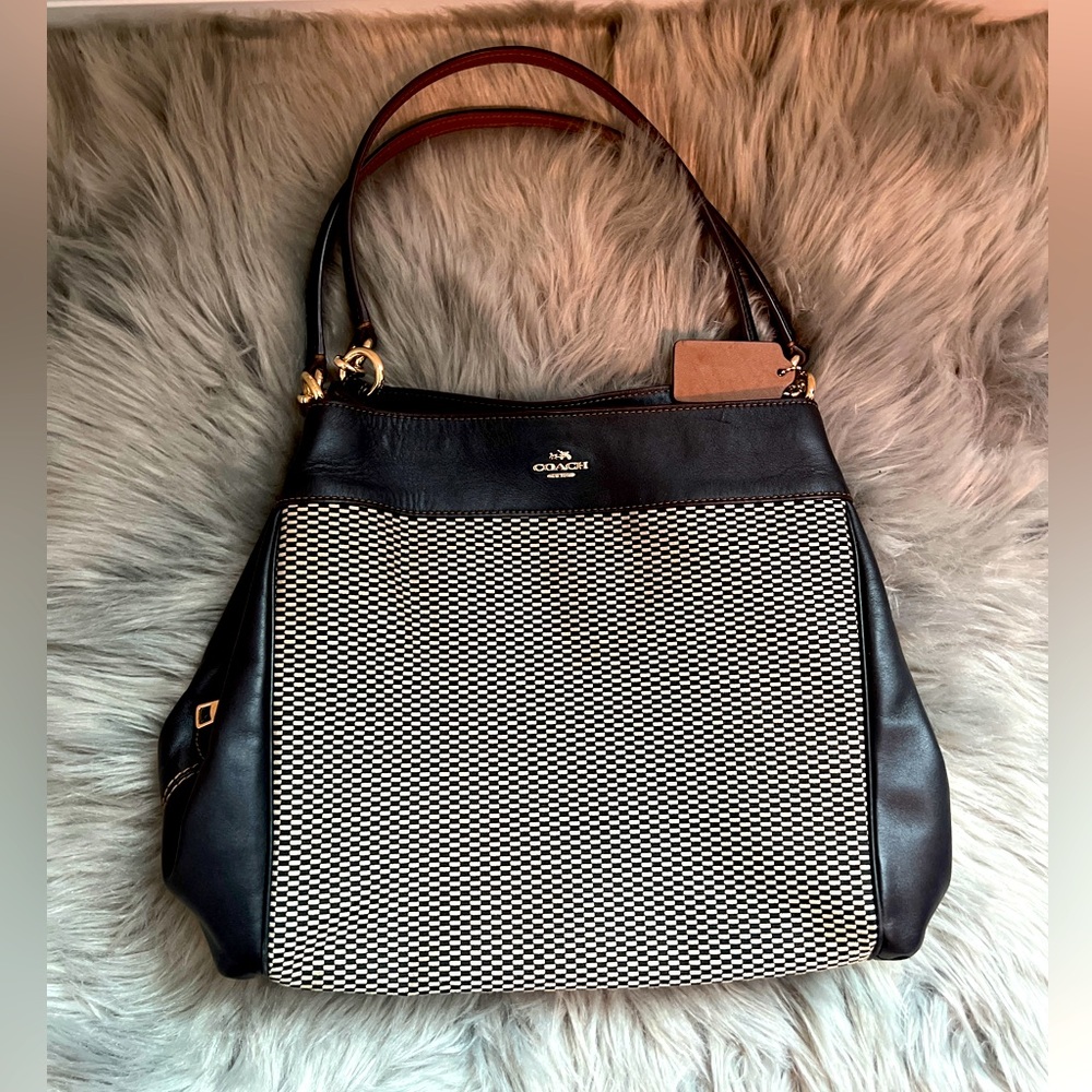 COACH Legacy Jacquard Lexy Leather Shoulder Bag Purse